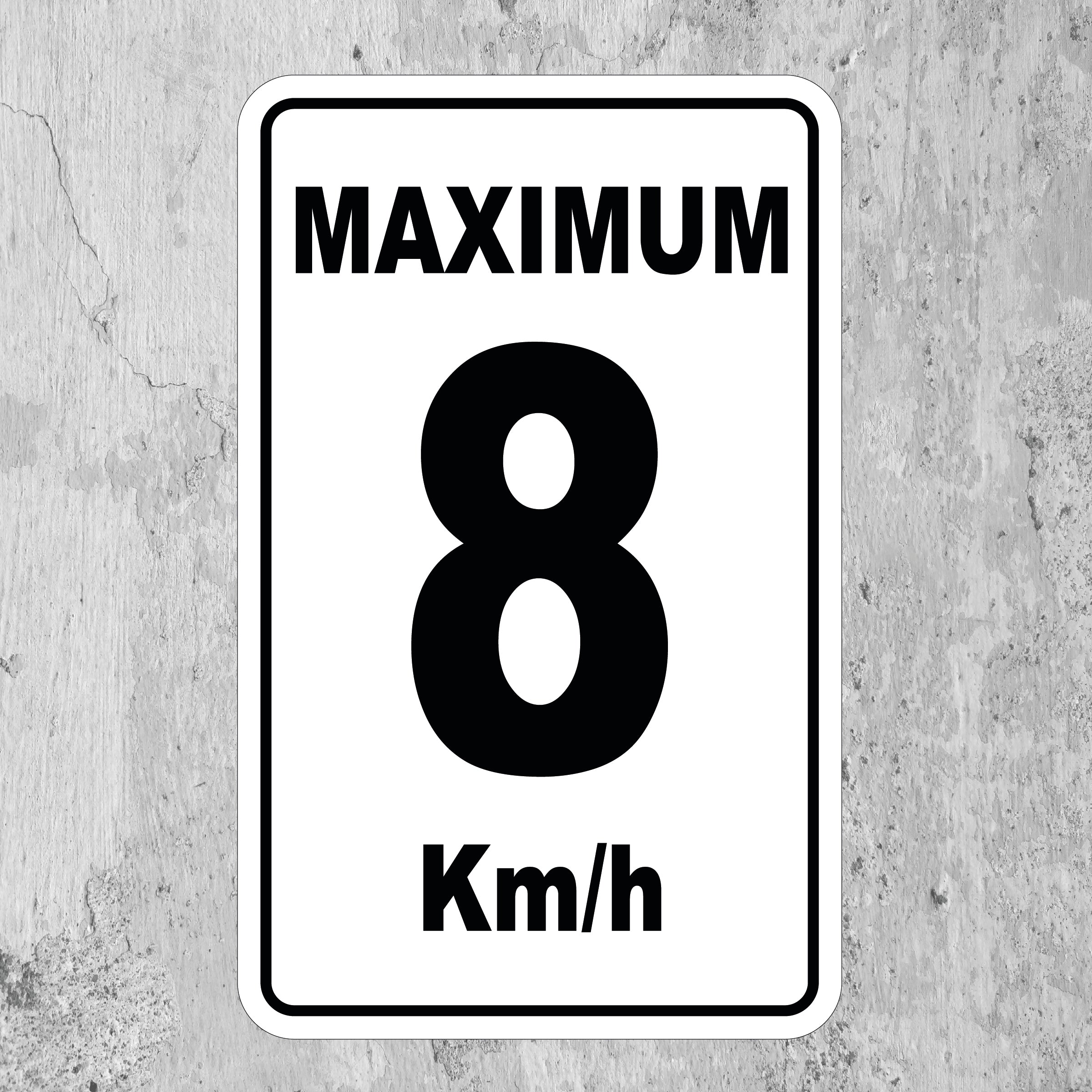 Panneau de limite de vitesse 8 km/h